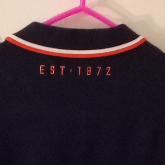 Men's Edinburgh United Kingdom polo shirt size M color dark blue orange - Picture 7 of 9